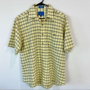 Towncraft Yellow Plaid Short Sleeve Shirt